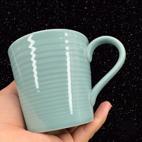 ROYAL DOULTON Teal GORDON RAMSAY MAZE Stoneware Mug Set 4 Light Blue Green - Picture 4 of 15